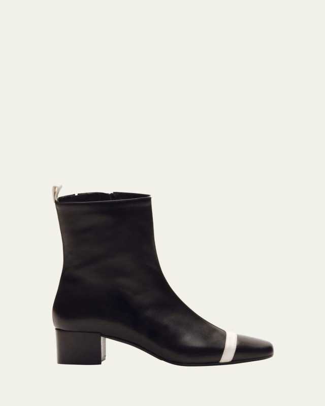 Audrey Bicolor Leather Ankle Booties